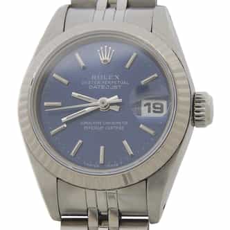 Ladies Rolex Stainless Steel Datejust with Blue Dial 69174 (SKU 8801222BAMT)