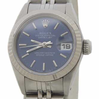 Ladies Rolex Stainless Steel Datejust with Blue Dial 69174 (SKU 8801222BAMT)