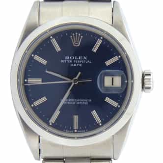 Mens Rolex Stainless Steel Date Model Ref. 1500 with a Blue Dial (SKU 2281855AMT)