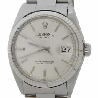 Mens Rolex Stainless Steel Datejust Watch Silver Dial 1601 (SKU 2859397AMT)