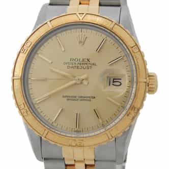 Mens Rolex Two-Tone 18K/SS Datejust Turn-O-Graph Champagne 16253 (SKU 8232858AMT)