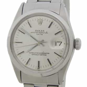 Mens Rolex Stainless Steel Date Model 1500 Watch with Silver Dial (SKU 2329102AMT)