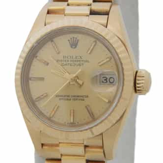 Ladies Rolex 18K Yellow Gold Datejust Watch with Champagne Dial  69178 (SKU 9176032AMT)
