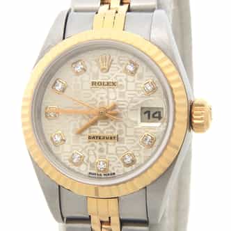 Ladies Rolex Two-Tone Datejust Silver Anniversary Diamond 79173 (SKU A298305AAMT)