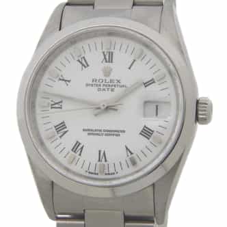 Mens Rolex Stainless Steel Date White Roman Dial 15200 (SKU U568256AMT)