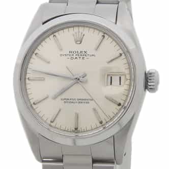 Vintage Mens Rolex Stainless Steel Date Model 1500 Watch with Silver Dial (SKU 1227947AMT)