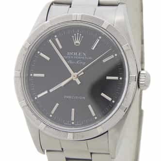 Mens Rolex Stainless Steel Air-King Oyster Band Black Dial  14010 (SKU 14010FPAMT)