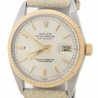 Mens Rolex Two-Tone 18K/SS Datejust Watch with Silver Dial 16013 (SKU 8794051AMT)