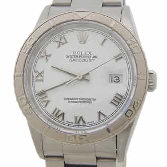 Mens Rolex Stainless Steel Datejust Turn-O-Graph White Dial 16264 (SKU F031567AMT)