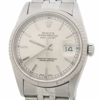 Mens Rolex Stainless Steel Datejust Silver Dial 16234 (SKU K866902AMT)