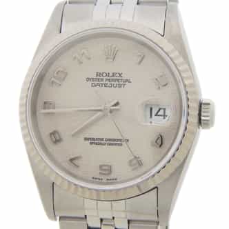 Mens Rolex Stainless Steel 16234 Datejust Watch Ivory Arabic Dial (SKU U260959AMT)