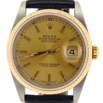 Mens Rolex Two-Tone 18K/SS Datejust Champagne 16233 (SKU L958121NBLKBCMT)