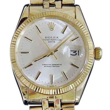 Mens Rolex 14K Yellow Gold Date Silver 1503 (SKU 2361090BMT)