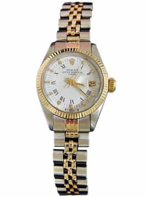 Ladies Rolex Two-Tone 14K/SS Date White Roman 6917 (SKU 3786654MT)
