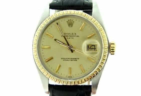 Mens Rolex Two-Tone 14K/SS Date Champagne  1505 (SKU 5845812MT)