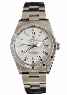 Mens Rolex Stainless Steel Date White Roman 15010 (SKU 8206602MT)