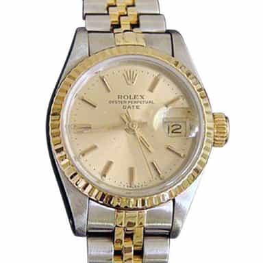 Ladies Rolex Two-Tone 18K/SS Date Champagne  69173 (SKU 9478127MT)