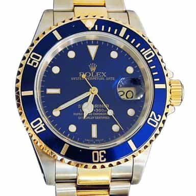 Mens Rolex Two-Tone 18K/SS Submariner Blue  16613 (SKU P867965MT)