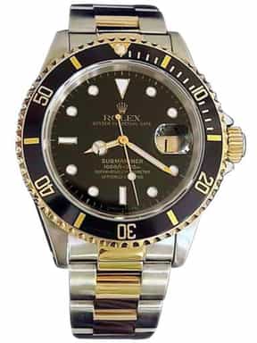 Mens Rolex Two-Tone 18K/SS Submariner Black  16613 (SKU S456330BCMT)