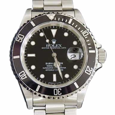 Mens Rolex Stainless Steel Submariner Black  16610 (SKU U111556NNBCMT)