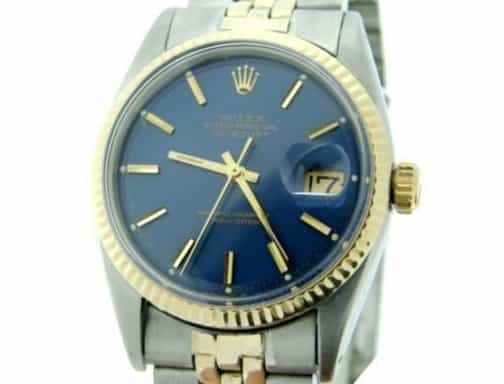 Mens Rolex Two-Tone 14K/SS Datejust Blue  1601 (SKU DJ9654BCMT)