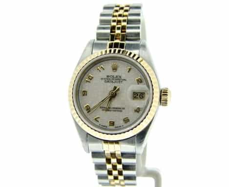 Ladies Rolex Two-Tone 18K/SS Datejust Ivory Arabic 69173 (SKU E543602MT)