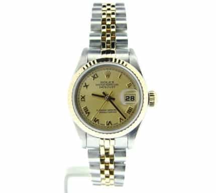 Ladies Rolex Two-Tone 18K/SS Datejust Champagne Roman 69173 (SKU U83503MT)