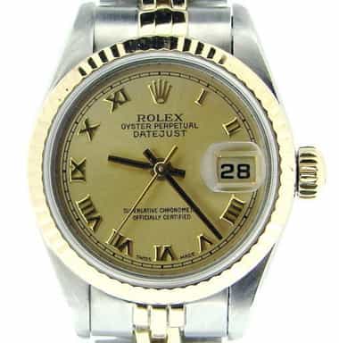 Ladies Rolex Two-Tone 18K/SS Datejust Champagne Roman 69173 (SKU U83503MT)