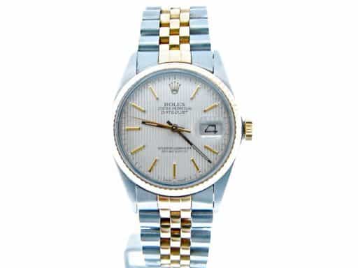 Mens Rolex Two-Tone 18K/SS Datejust Silver  16013 (SKU 6664899MDMT)