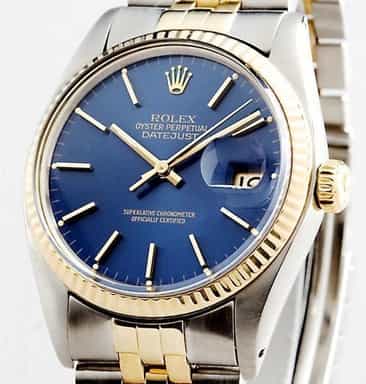 Mens Rolex Two-Tone 18K/SS Datejust Blue  16013 (SKU 8881511MT)