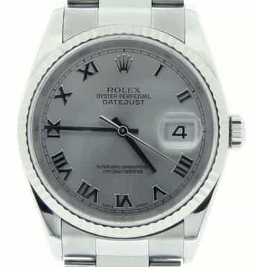 Mens Rolex Stainless Steel Datejust Silver Roman 16234 (SKU Y973545MT)