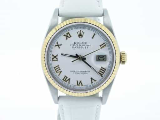 Mens Rolex Two-Tone 18K/SS Datejust White Roman 16013 (SKU 9826962MT)