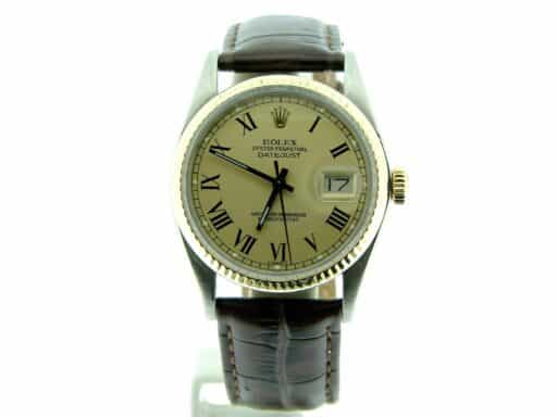 Mens Rolex Two-Tone 14K/SS Datejust Champagne Roman 16013 (SKU 5621732MT)