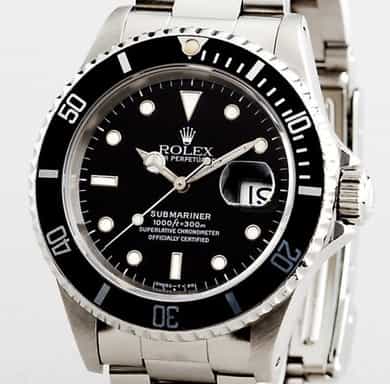 Mens Rolex Stainless Steel Submariner Black  16610 (SKU 16610111NNBCMT)
