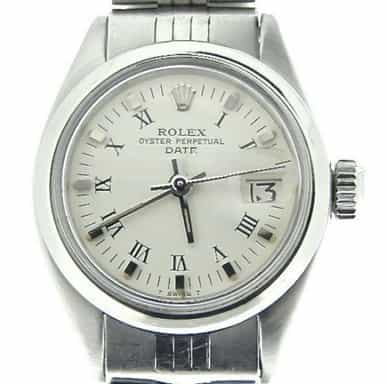 Ladies Rolex Stainless Steel Date White Roman 6916 (SKU 5013332MT)