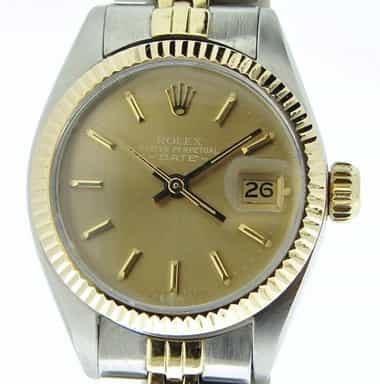 Ladies Rolex Two-Tone Date Watch with Bronze Dial Ref 6917 (SKU 5046425MT)