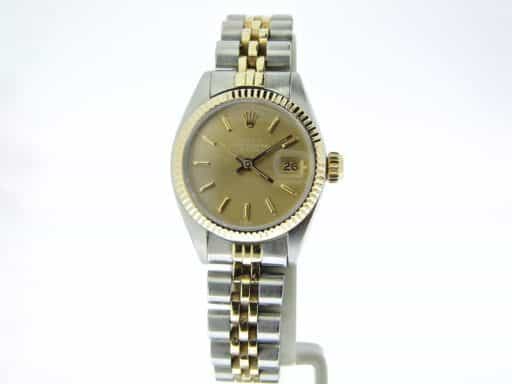 Ladies Rolex Two-Tone Date Watch with Bronze Dial Ref 6917 (SKU 5046425MT)