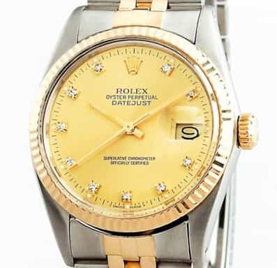 Mens Rolex Two-Tone Datejust Champagne Diamond 16013 (SKU 16013DDBNNMT)
