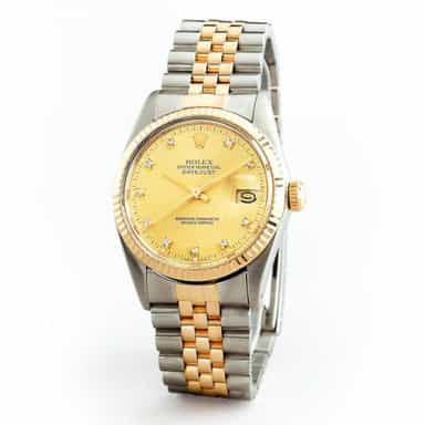 Mens Rolex Two-Tone Datejust Champagne Diamond 16013 (SKU 16013DDBNNMT)