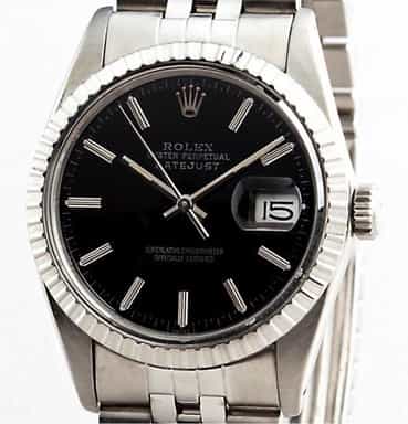 Mens Rolex Stainless Steel Datejust Black Dial 16030 (SKU B16030111MT)