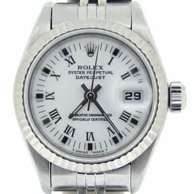 Ladies Rolex Stainless Steel Datejust White Roman 69174 (SKU 8457071MT)