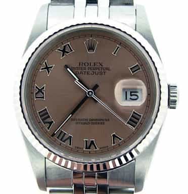 Mens Rolex Stainless Steel Datejust Salmon Roman 16234 (SKU L936468MT)