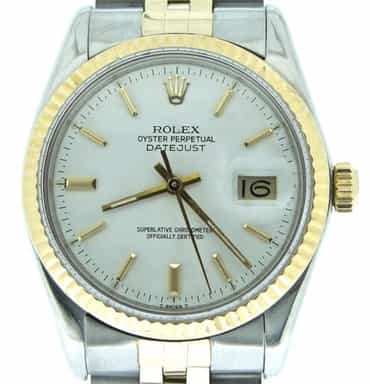 Mens Rolex Two-Tone Datejust White  16013 (SKU B8225404MT)