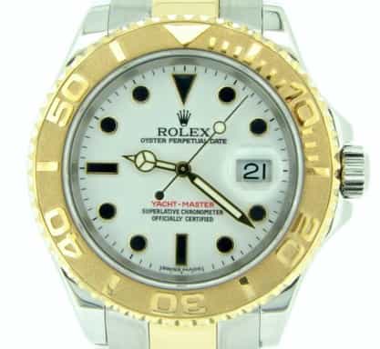 Pre Owned Mens Rolex 18K Two-Tone Yacht-Master White  16623 (SKU Z375255MT)