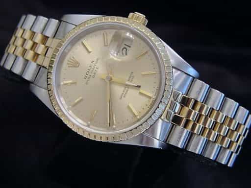 Mens Rolex Two-Tone 18K/SS Date Champagne  15223 (SKU L878560MT)
