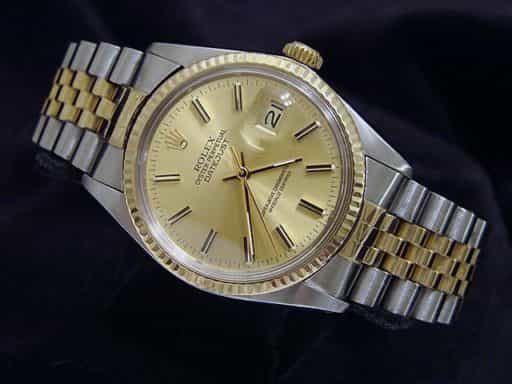 Mens Rolex Two-Tone 18K/SS Datejust Champagne  16013 (SKU 8517894BCMT)