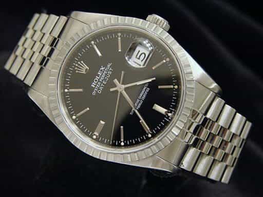 Mens Rolex Stainless Steel Datejust Black 16220 (SKU BE768122MT)
