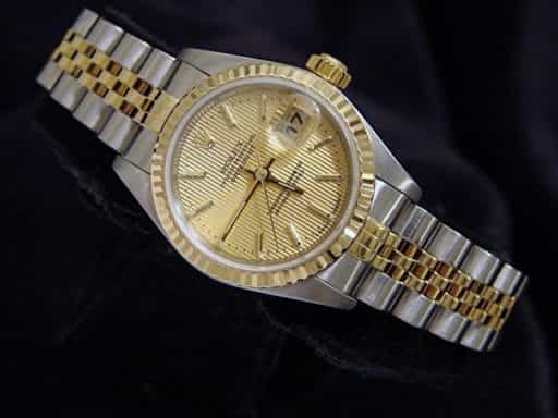 Ladies Rolex Two-Tone 18K/SS Datejust Gold Tapestry  79173 (SKU P113710MT)