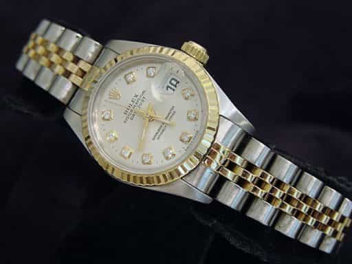 Ladies Rolex Two-Tone 18K/SS Datejust Silver Diamond 69173 (SKU W703157MT)