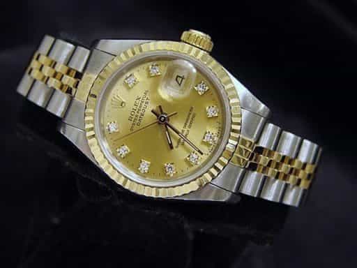 Ladies Rolex Two-Tone 18K/SS Datejust Champagne Diamond 69173 (SKU 9733094MT)